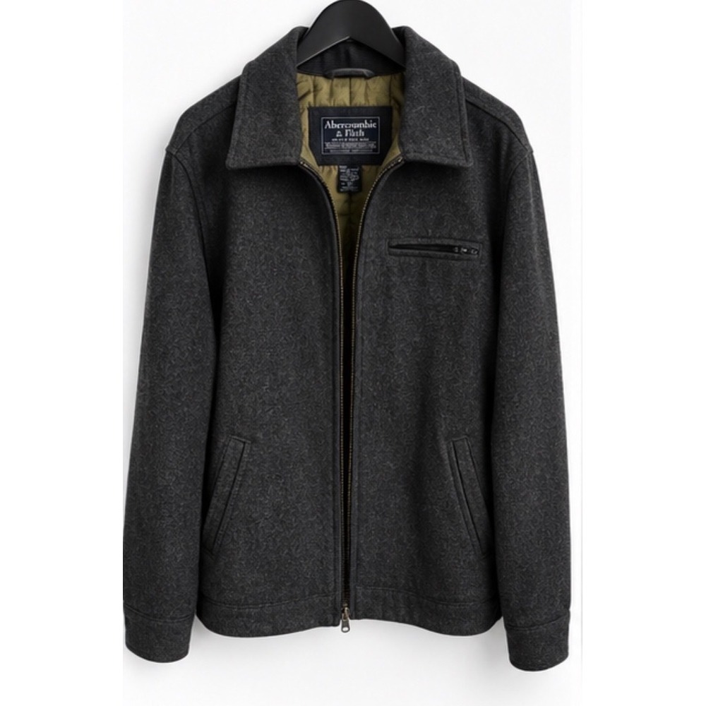 Abercrombie & Fitch Vintage Wool Blend Quilted Jacket Gray XL AF92 Workwear